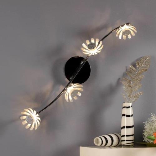 LED wandlamp Bloom 4-lamps zilver