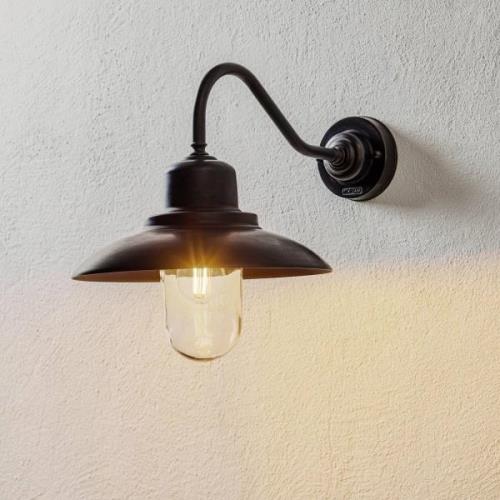 Buitenwandlamp Patio, messing gebruineerd, gebogen