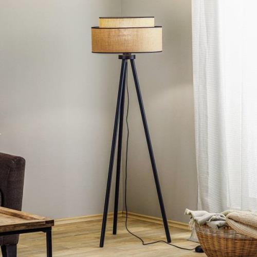 Vloerlamp Boho jute & black, hoogte 145cm