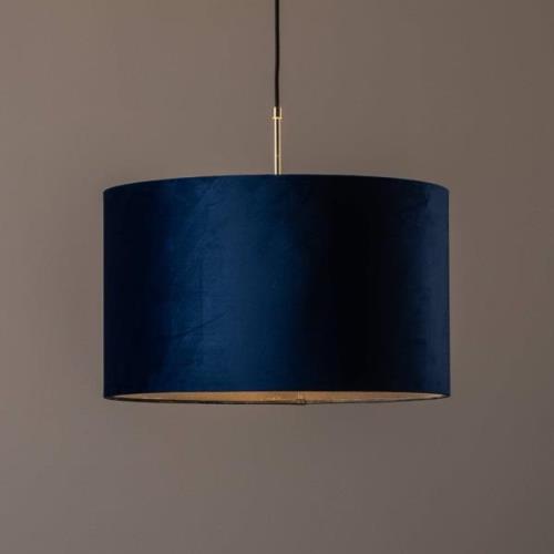 Hanglamp Monaco met blauwe fluwelen kap