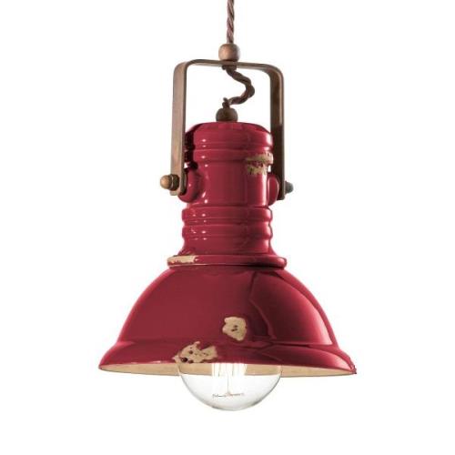 Hanglamp C1691 in bordeaux industrieel ontwerp