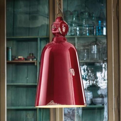 Vintage hanglamp C1745, conisch, bordeaux