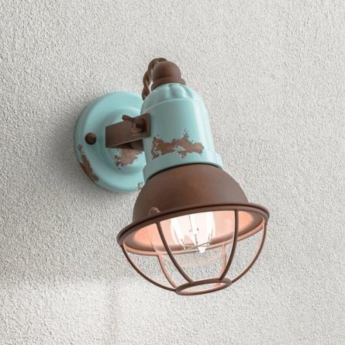 Wandlamp C1675/1 met Korb, 1-lichts, turquoise