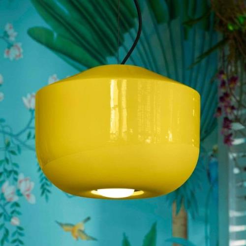 Hanglamp Bellota van keramiek, Ø 35 cm, geel