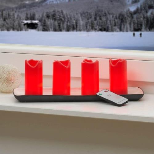 4-de set - Candle LED kaarsen, rood