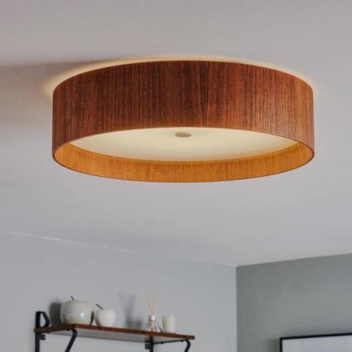 Plafondlamp LARAwood L, walnoot, Ø 55 cm