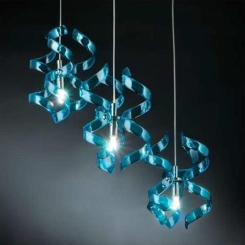 Fascinerende hanglamp Blue, 3-lichts