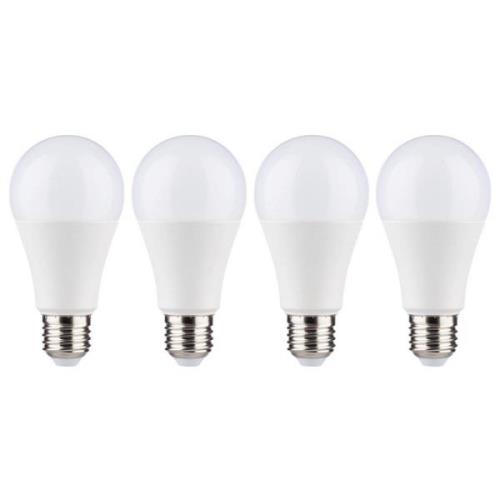 LED lamp E27 12W 2.700K opaal in 4 per pak