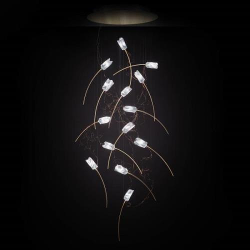 Slamp Tulip 14 LED hanglamp prisma/messing rond