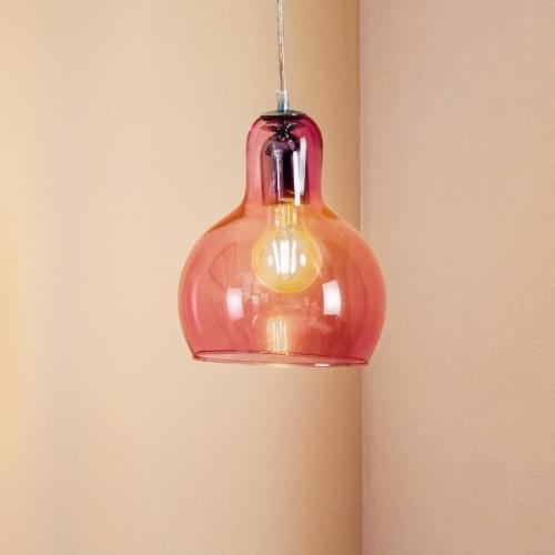 Hanglamp Mango, roze-transparant/zilver