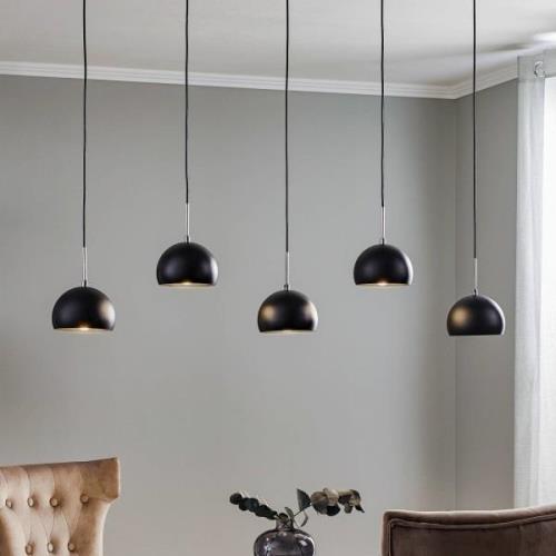 Cool hanglamp, 5-lamps lang, zwart