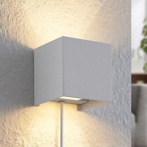 Wandlamp Arcchio Zuzana, hoekig, wit, stekker, G9, 9,7 cm