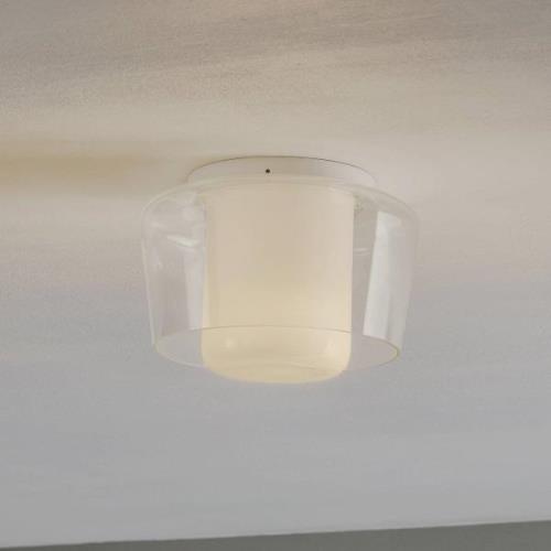 Helestra Canio glas-plafondlamp, buiten helder