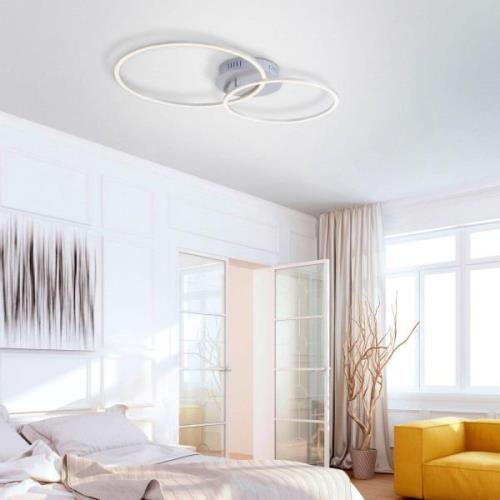 LED plafondlamp Ivanka, twee ringen, staal