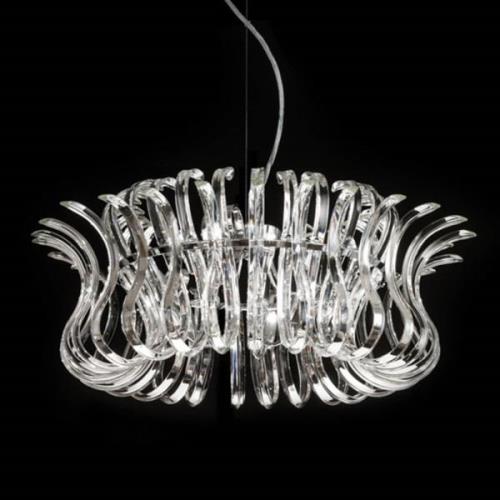 Glazen hanglamp Wave met 65 cm doorsnede