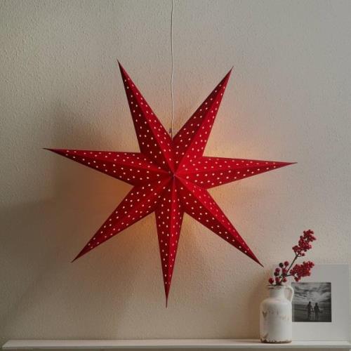 Ster Clara om op te hangen, fluweellook Ø 75 cm, rood