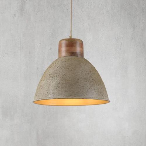 Hanglamp Samia, mangohout, beige structuur