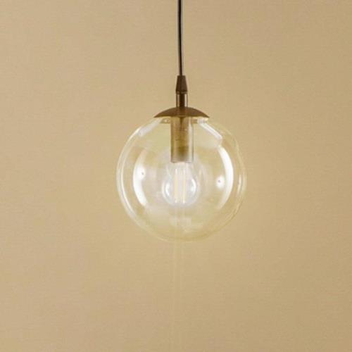 Glassy hanglamp, zwart, helder, glas, Ø 14 cm, E14