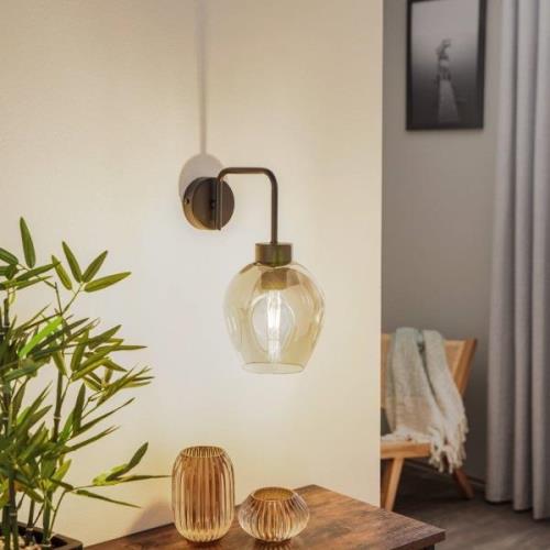 Wandlamp Lukka, 1-lamp, zwart/grafiet