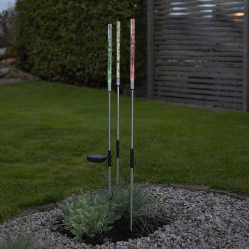 LED solarlamp Bubbly per set van 3, meerkleurig