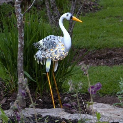 LED solarlamp Heron als reiger-figuur