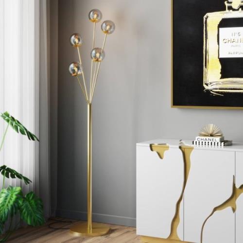 KARE Talea vloerlamp 5-lamps 156 cm goud