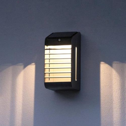 LED solarwandlamp Corner met sensor, grijs