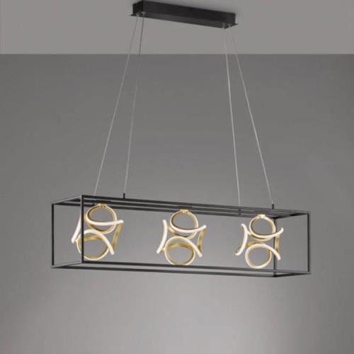 LED hanglamp Gesa met metalen kooi, 3-lamps