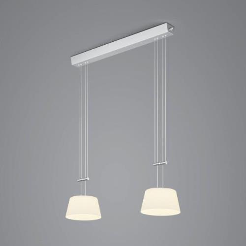 BANKAMP LED hanglamp, 2-lamps, nikkel