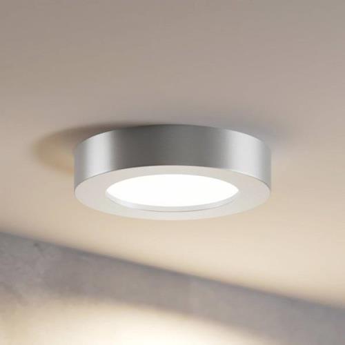 Prios LED plafondlamp Edwina, zilver, 12,2 cm, dimbaar