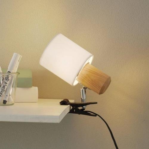 Moderne klemlamp Clampspots met witte kap