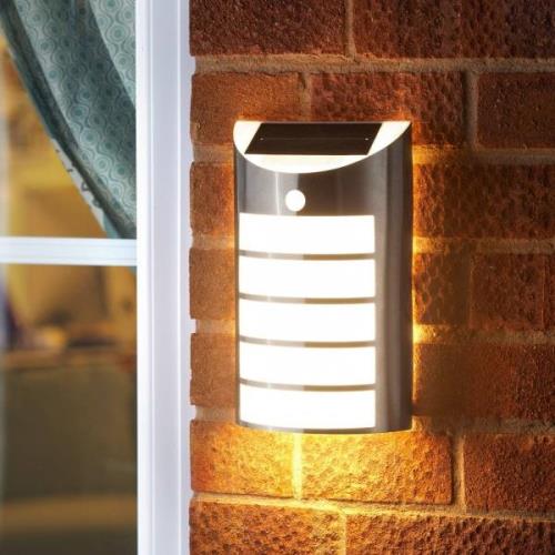 LED solar-wandlamp Welcome met sensor 2/pak