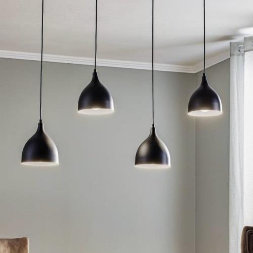 Hanglamp Nanu lang 4-lamps zwart