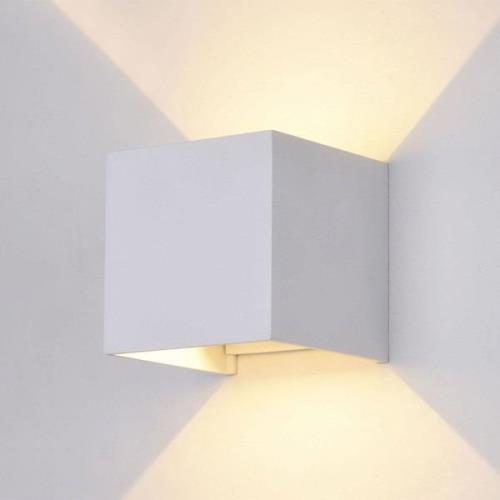 LED buitenwandlamp Fulton, 10x10cm, wit