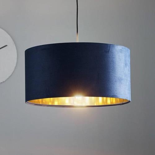 Hanglamp Salina zijde stof blauw/goud Ø 50cm