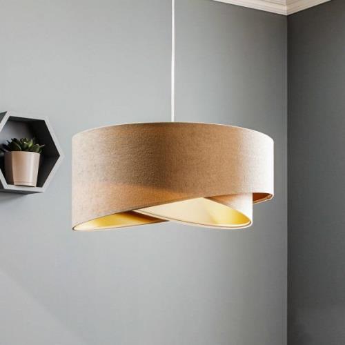 Vivien hanglamp, tweekleurig, crème/goud