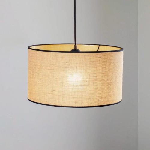 Hanglamp jute&black cylinder natuur 40cm 1-lamp