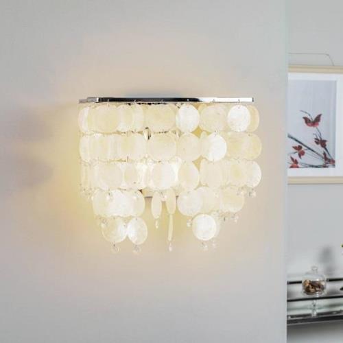 Makani wandlamp, chroom, met schelpdecor