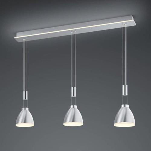 LED hanglamp Leni, 3-lamp, nikkel mat