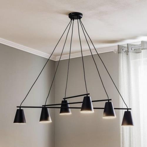 Hanglamp 1008, 6-lamps, zwart