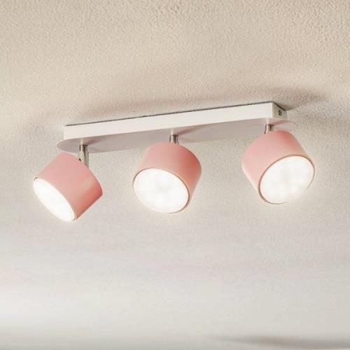 Plafondspot Cloudy 3-lamps roze