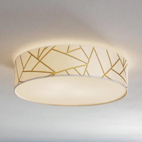 Plafondlamp Zulu wit/goud rond