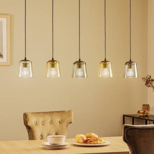 Hanglamp Lucea, 5-lamps, gemixt