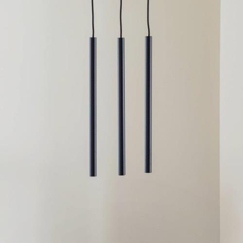 Hanglamp Thin, zwart, 3-lamps, linear