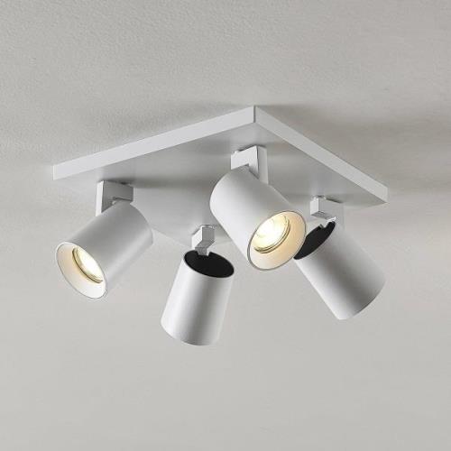 Arcchio Iavo plafondspot, hoekig, wit, 4-lamps