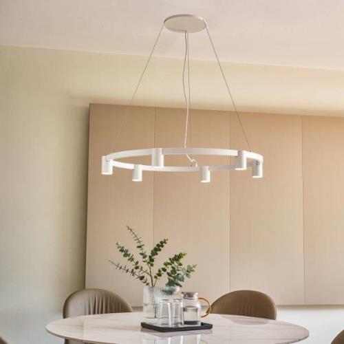 Arcchio Brinja hanglamp wit 6-lamps rond