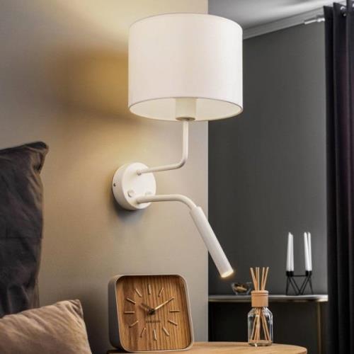 Hotel Plus wandlamp met leeslampje, wit