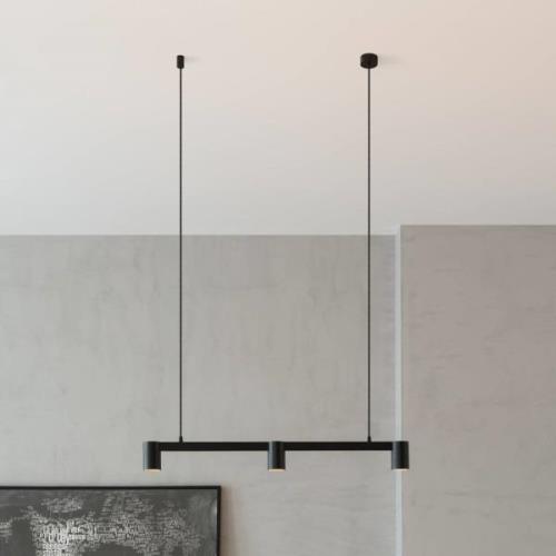 Arcchio Brinja hanglamp zwart 3-lamps langwerpig