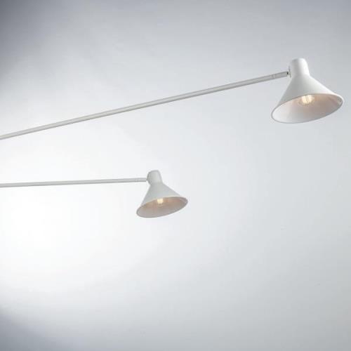 Wandlamp Duetto 2-lamps van metaal, wit