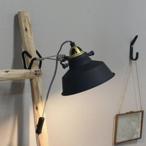 Wandlamp Nové met stekker, zwart